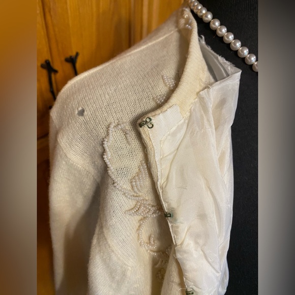 AUTHENTIC VINTAGE FULLY FASHIONED BEADED CARDIGAN PINUP ROCKABILLY SWEATER - Picture 10 of 15